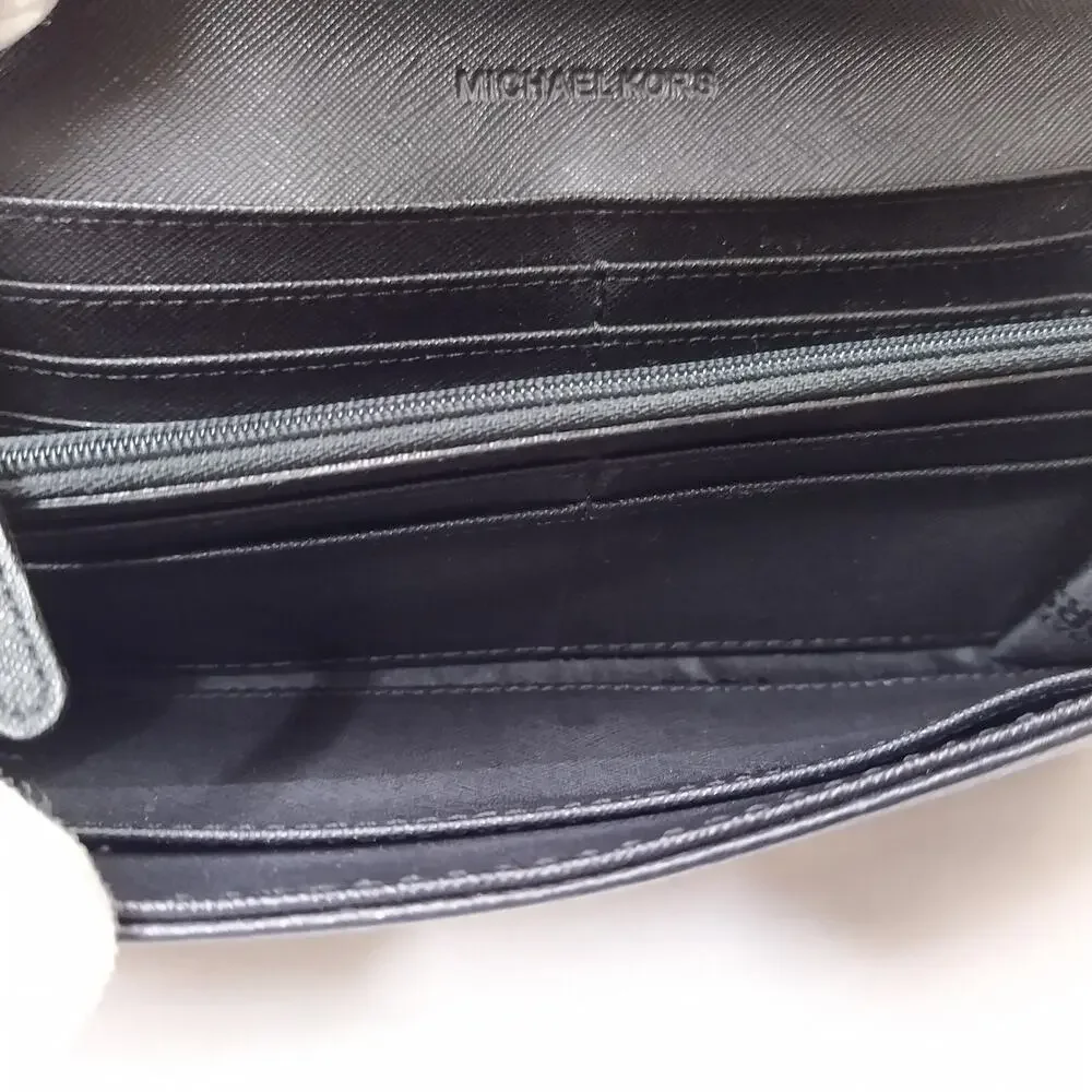 Michael Kors Black Leather Credit Card Bifold Leather Wallet